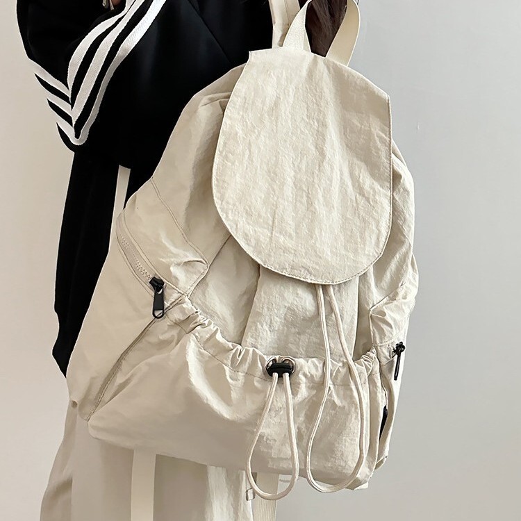 Designer 2025 new lightweight nylon women's casual fashion drawstring travel large capacity backpack