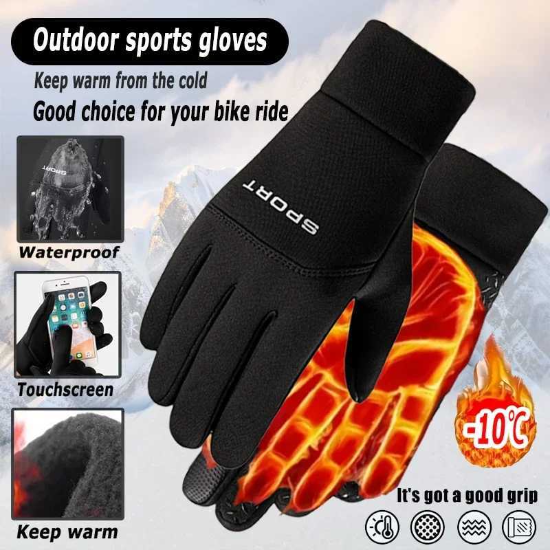 Men Winter Waterproof Cycling Gloves Outdoor Sports Ski Running Motorcycle Touch Screen Gloves NonSlip Warm Full Fingers Z250925