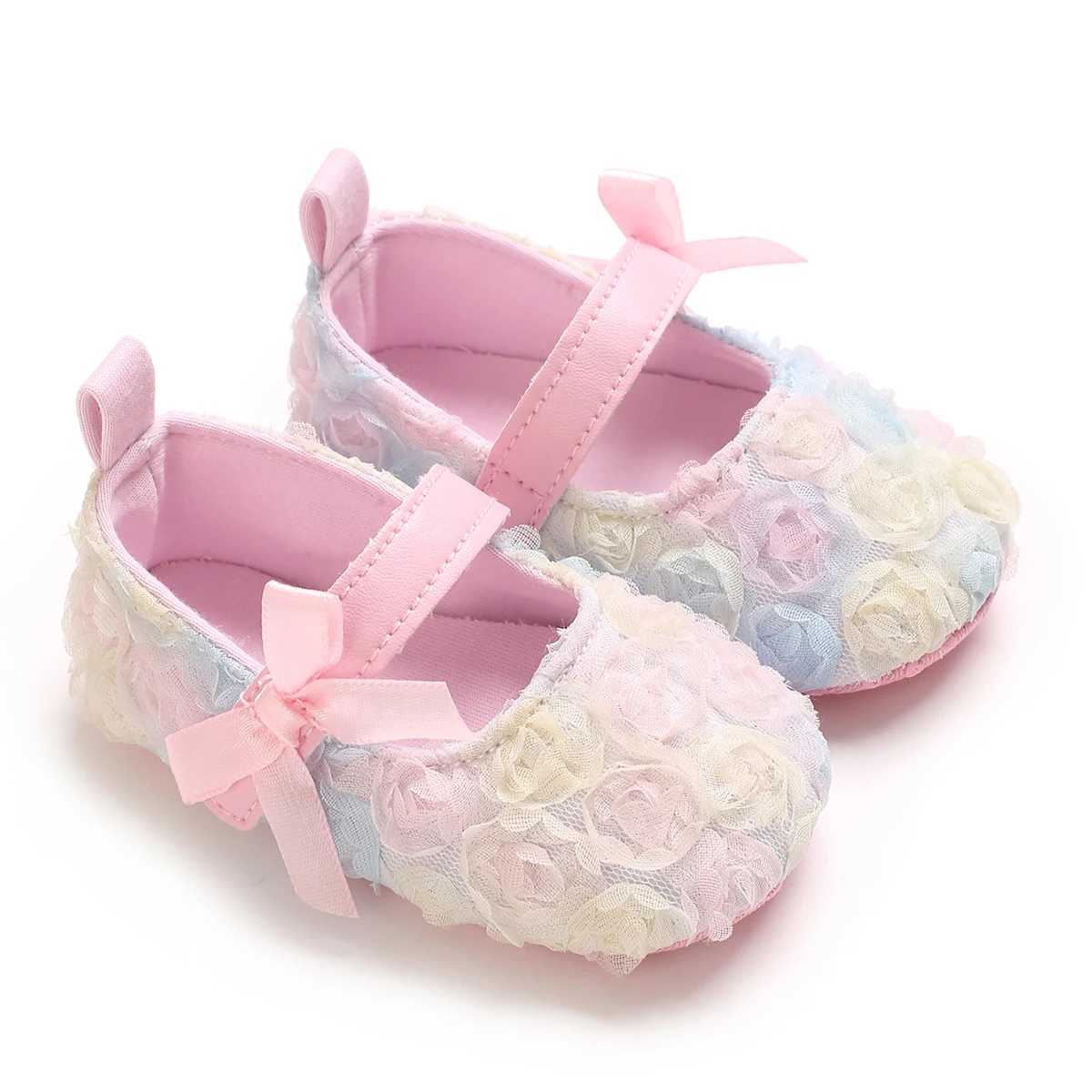 Girls Floral Lace Princess Flats SlipOn BowKnot Casual Shoes NonSlip Infant Crib Sneakers SpringFall Fabric Upper with CJ250930
