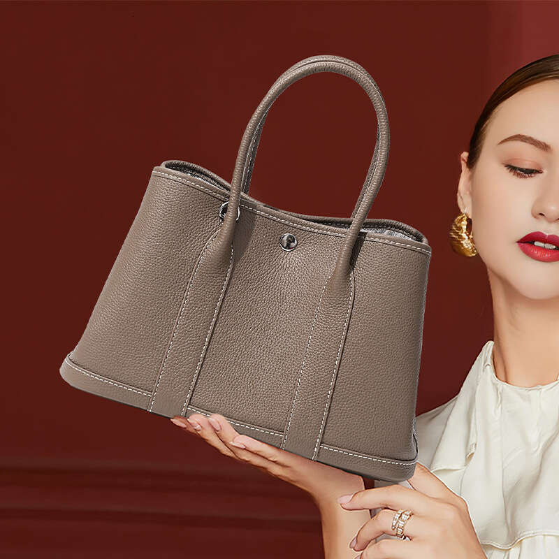 designer bag Luxury bag Niche High-End Women's Genuine Leather Handbag High-Quality Top Layer Cowhide Large Capacity Garden Tote Bag