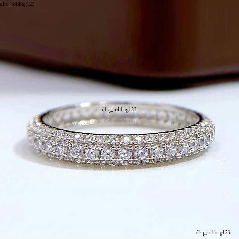 2023 Choucong Wedding Rings Simple Fine Jewelry Pure 100% Sterling Sier Pave White Moissanite CZ Dia Gemstones Eternity Women Engagement Band Ring Gif