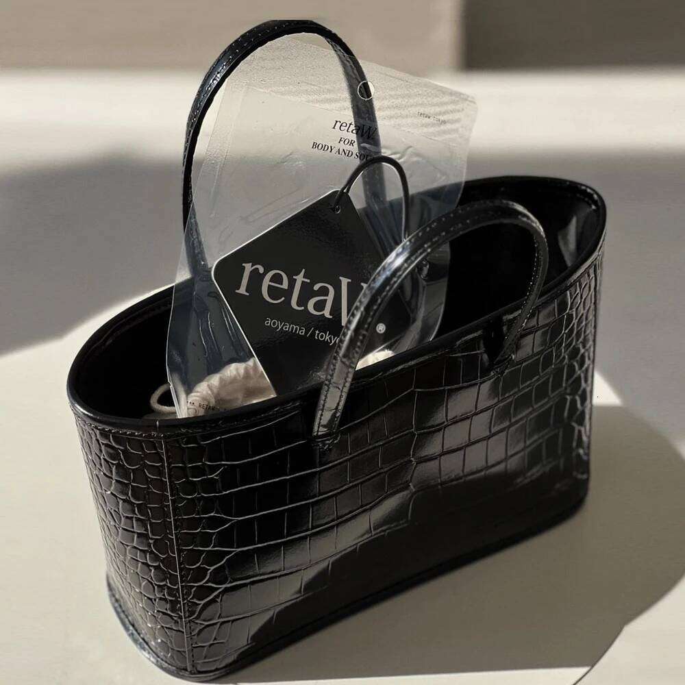 Korean Tote Bags For Women Designer Handbags And Purses 2024 New In PU Glossy Crocodile Pattern Top Handle Small Shoulder