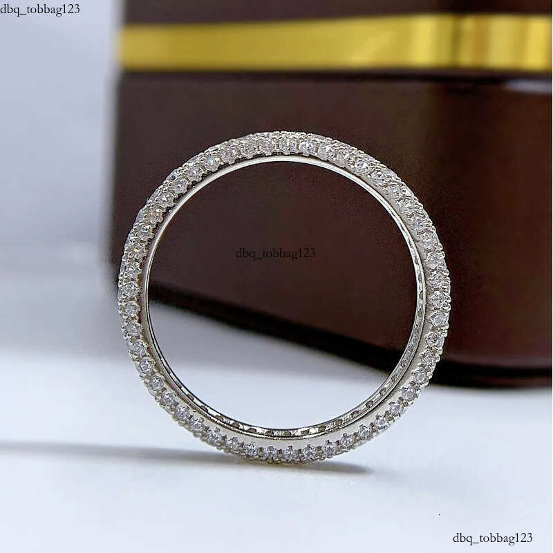 2023 Choucong Wedding Rings Simple Fine Jewelry Pure 100% Sterling Sier Pave White Moissanite CZ Dia Gemstones Eternity Women Engagement Band Ring Gif