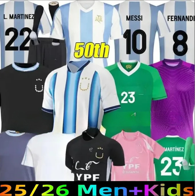 50th Argentinas 25 26 Football Jersey MESSIS Soccer Jerseys 2025 2026 MARTINEZ DI MARIA MARADONA FERNANDEZ DE PAUL JALVAREZ ALMADA NICO Men Kids Kit