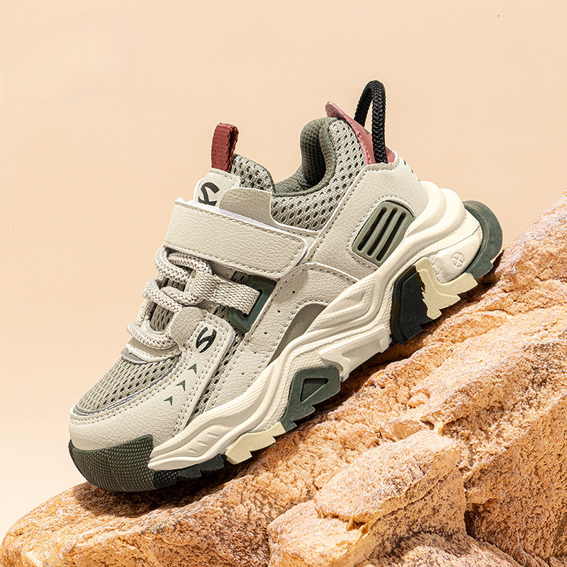Mesh Breathable Sports Shoes For Boys And Girls Nylon Buckle Designer Shoes Suitable For Big Children's Designer Running Shoes Autumn New Luxury 