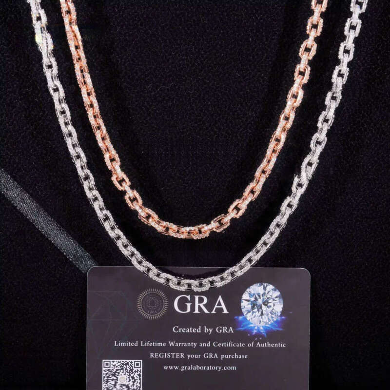 Hot Sale 4mm Iced Out Chain Sterg Sier Pass Dia Tester GRA Certified VVS Moissanite Bracelets Hiphop Jewelry