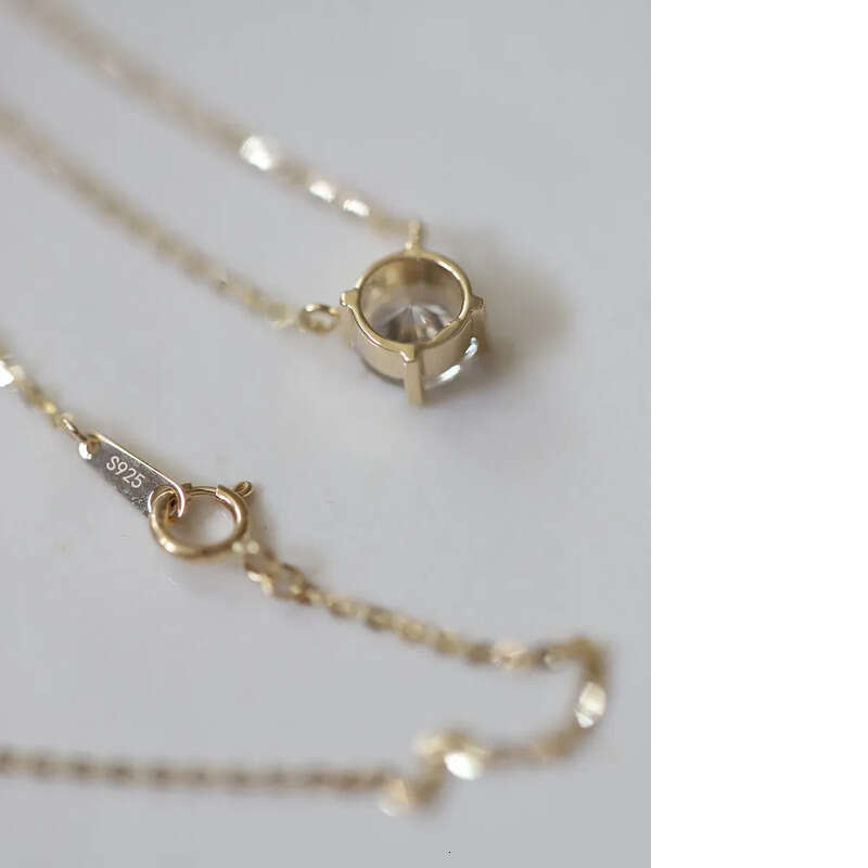 2024 Choucong Moissanite Dia Pendant Simple Fashion Jewelry Real 100% Sterling Sier 14K Gold Solitaire Gemstones Women Beach Clavicel Necklace Gift