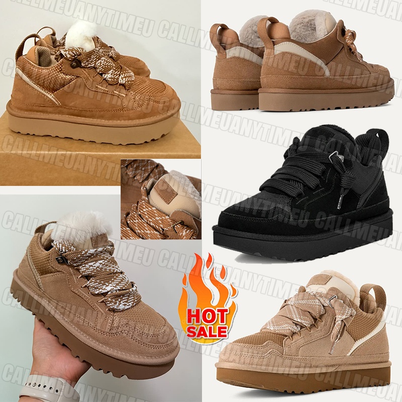 Designer Boots Womens lowmel Trainers Platform Fashion Fur Cotton Fabric rubber Brown Black Lace Up Boot Ankle Snow Booties Winter Outdoor Sneakers shoes 36-42
