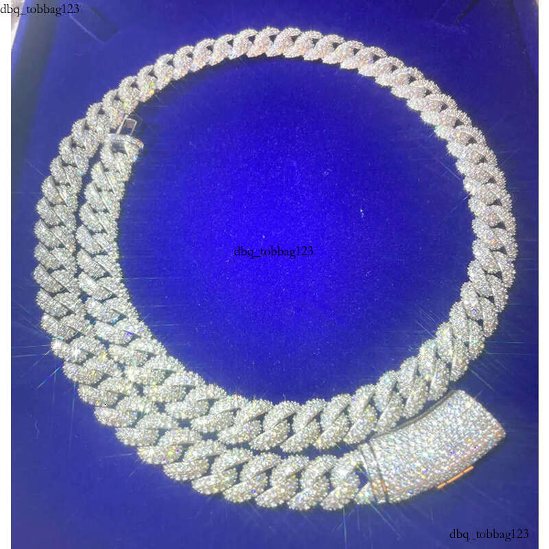 Rts Hip Hop 6mm 9mm 13mm Wide Sier d Color Moissanite Necklace Cuban Link Chain