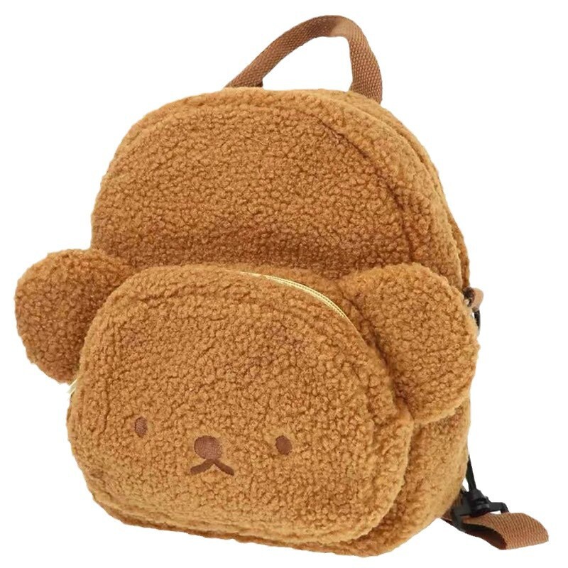 Designer cartoon cute bear wool dual-use backpack 2025 new shoulder bag