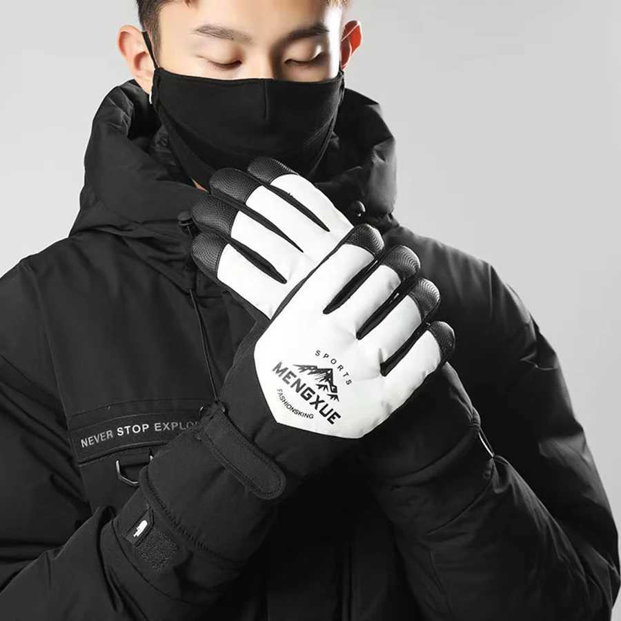 Winter snowboarding gloves anti slip touch screen waterproof motorcycle riding warm snow gloves Z250925