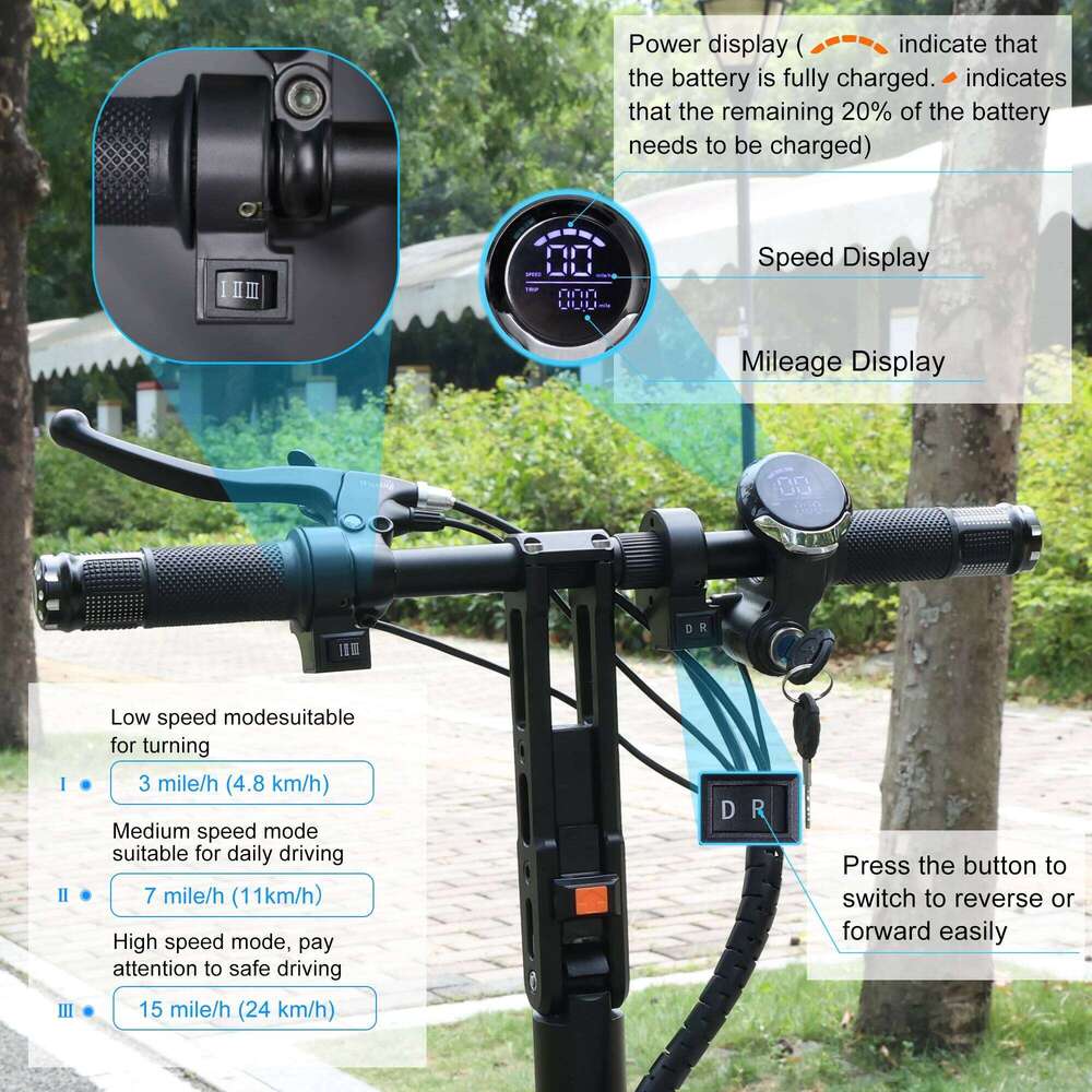 TpMate ES Lightweight Foldable Electric Scooter wheel Mobility Trike for Adults with Removable Battery Mph