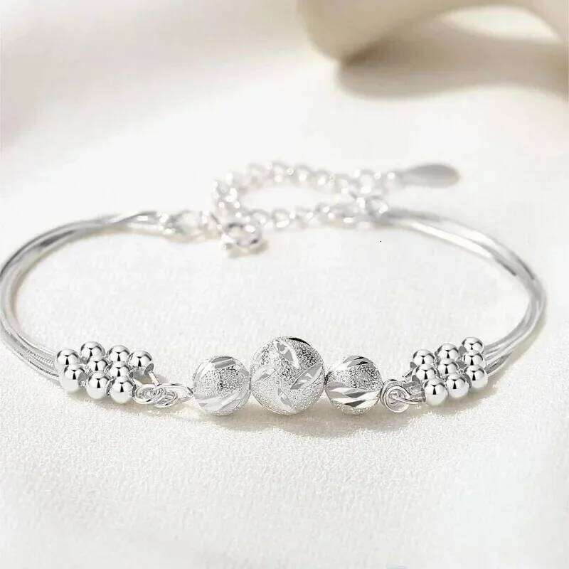 Fine Sterling Sier Lucky Beads Bracelets For Women Designer Multilayer Adjustable Bracelet Party Wedding Jewelery