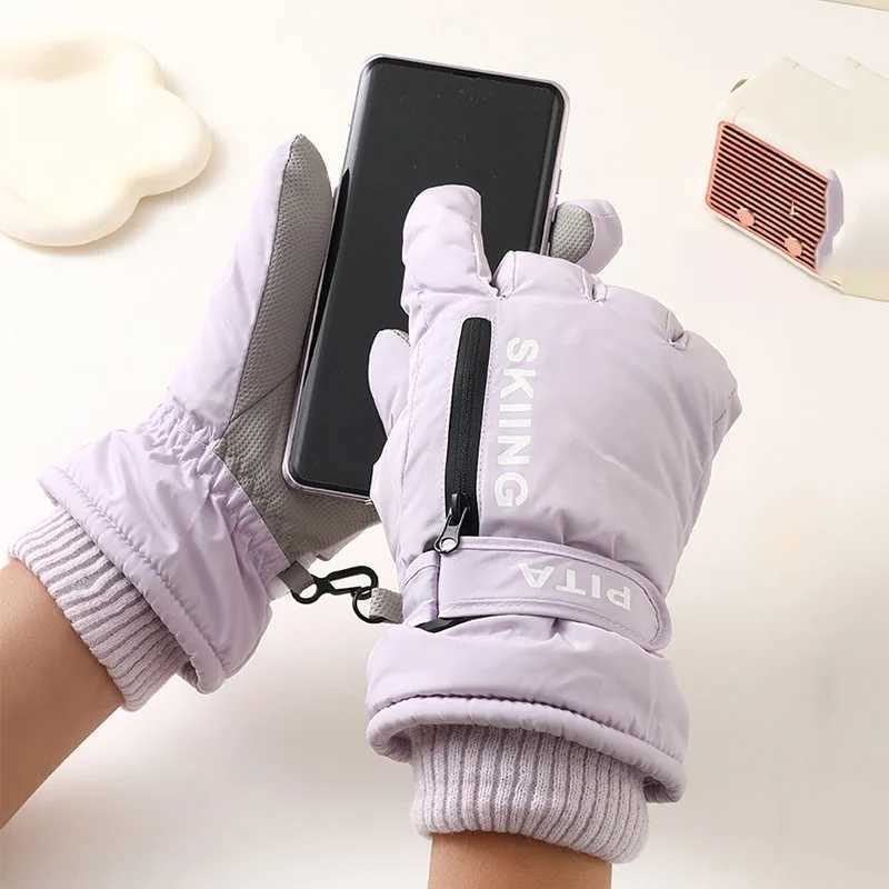 WOMENS Professional Winter Warm Skiing Gloves Warm Snow Gloves Waterproof Motorcycle Gloves Smile 506 Touch Screen Z250925