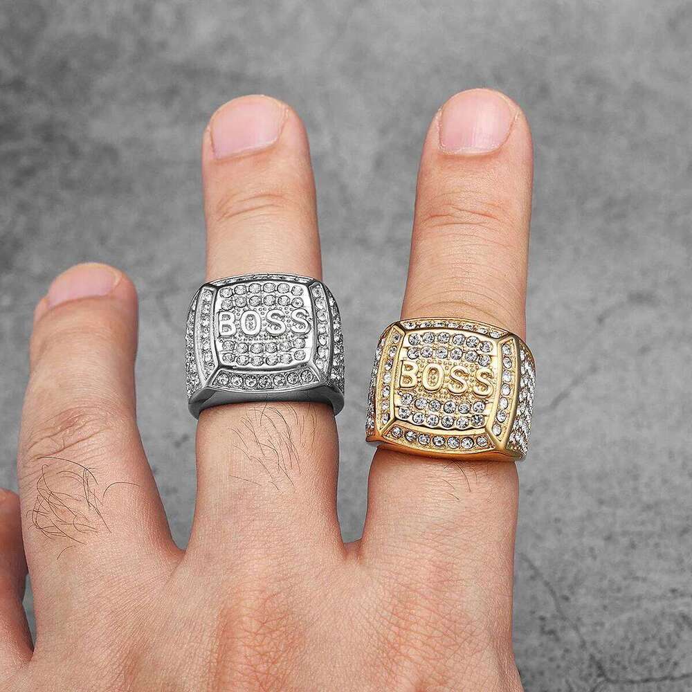 Shiny Gemstone Stainless Steel Men Rings Punk New In For Male Women Fashion Jewelry Creativity Gift Wholesale Dropshiping