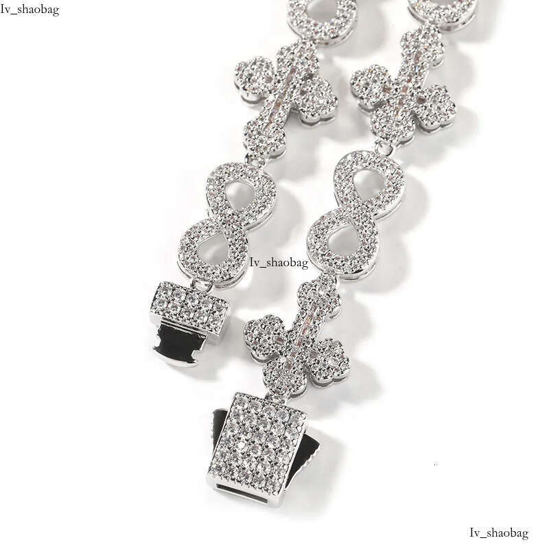 High Quality Hip Hop Cross 8 Infinite Cuban Chain Necklace Bracelet 5A Zircon 10mm Rap Jewelry
