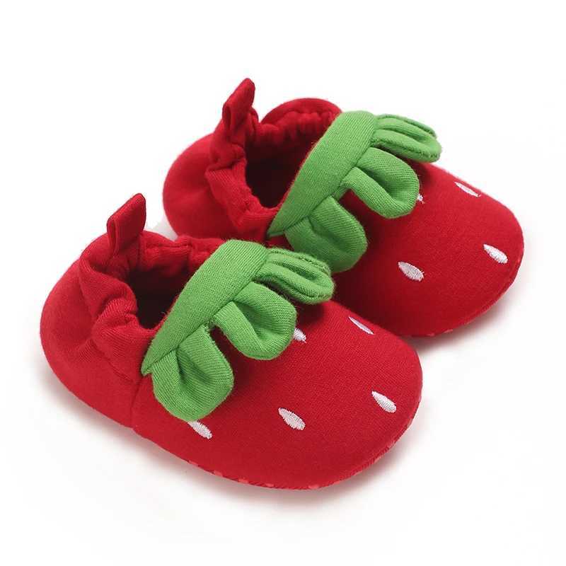 Cute Strawberry Baby Shoes Pure Cotton Soft Sole Anti Slip Walking Shoes Breathable And Warm Outdoor Newborn ShoesJ250930