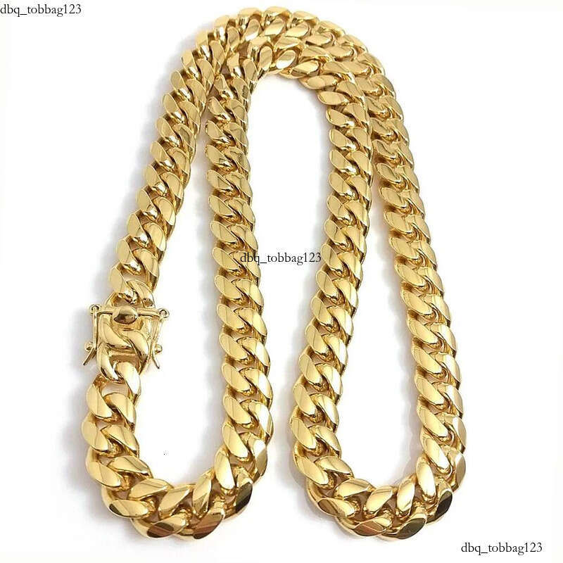 Designer gold Cuban chain designer men's hip-hop stainless steel jewelry necklace, trendy and fashionable best gift