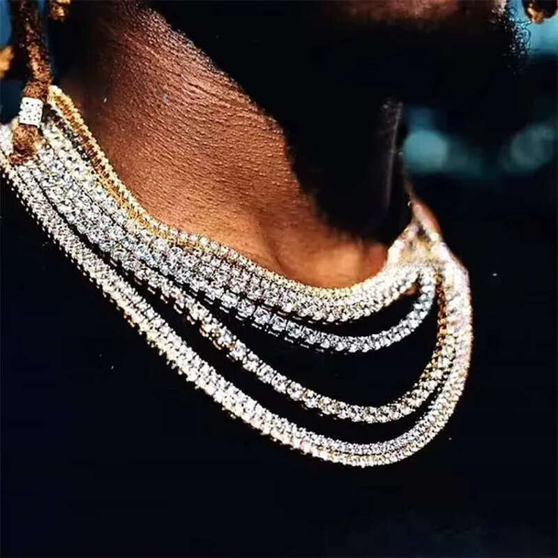 Custom Hiphop VVS Moissanite Tennis Chain 4mm Sterling Sier Moisannite Dia Necklace