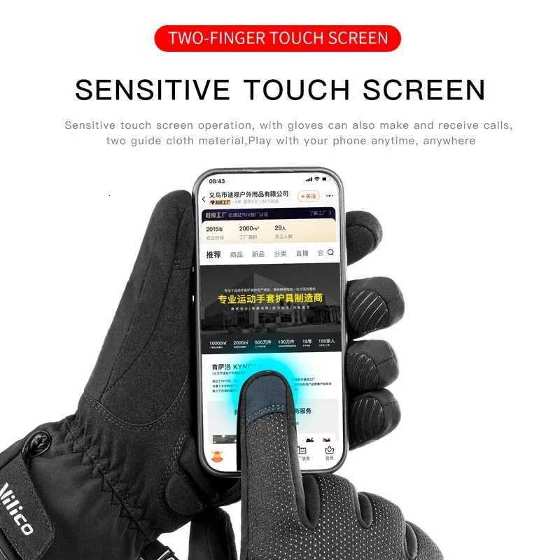 Men Winter Warm Waterproof Riding Gloves Outdoor Sports Running Motorcycle Ski Touch Screen Fleece Glove Nonslip Full Fingers Z250925