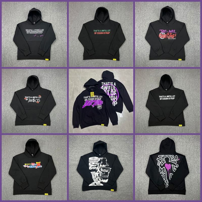 alocs hoodie coughsyrup men hoodie y2k hoodie designer hoodies graphic hoodie fashion streetwear awful lot of caugh syrup sweatshirt rhinestone jacket s--xl