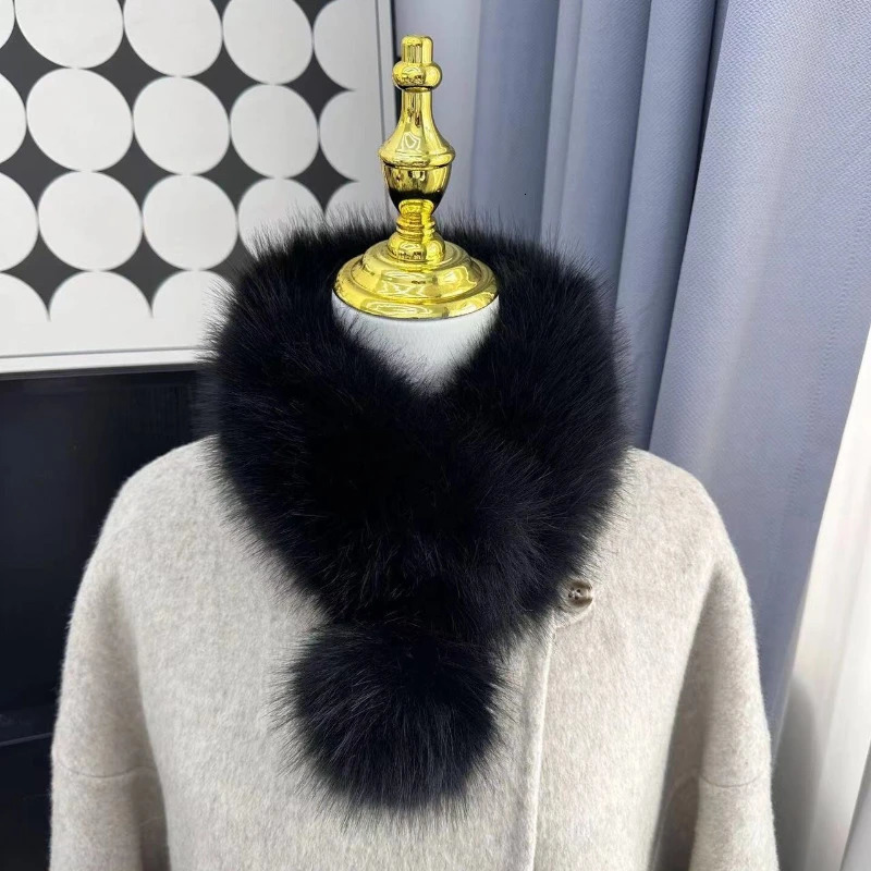 Natural Fox Fur Scarf Winter Thickened For Women Real Scarf Neck Warm Fluffy Shawls Female Coat Collar 250929