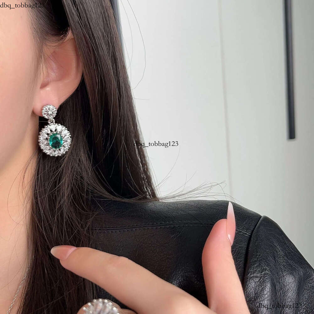 2024 Top Sell Wedding Sets Jewelry Sterling Sier Oval Cut Emerald Dia Cubic Zircon Open Ring Stud Earring Women Clavicel Necklace Gift