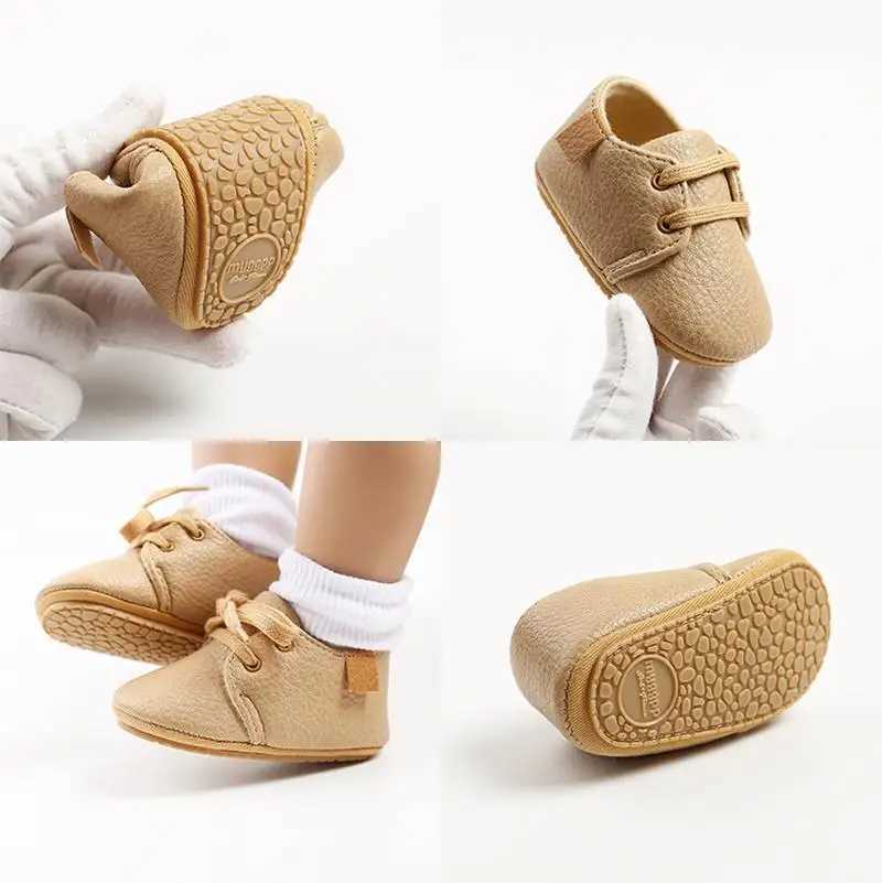 KIDSUN Newborn Baby Shoes Fashion Casual Infant Boys Leather AntiSlip Falt Rubber Sole Toddler First Walkers Baby SneakersJ250930