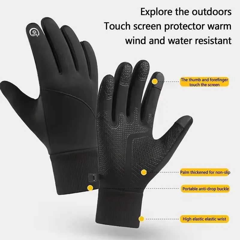 Winter Outdoor Warm Full Finger Gloves for Unisex Cycling Sports Waterproof and Anti Slip Gloves Touch Screen Thickened and Warm Z250925