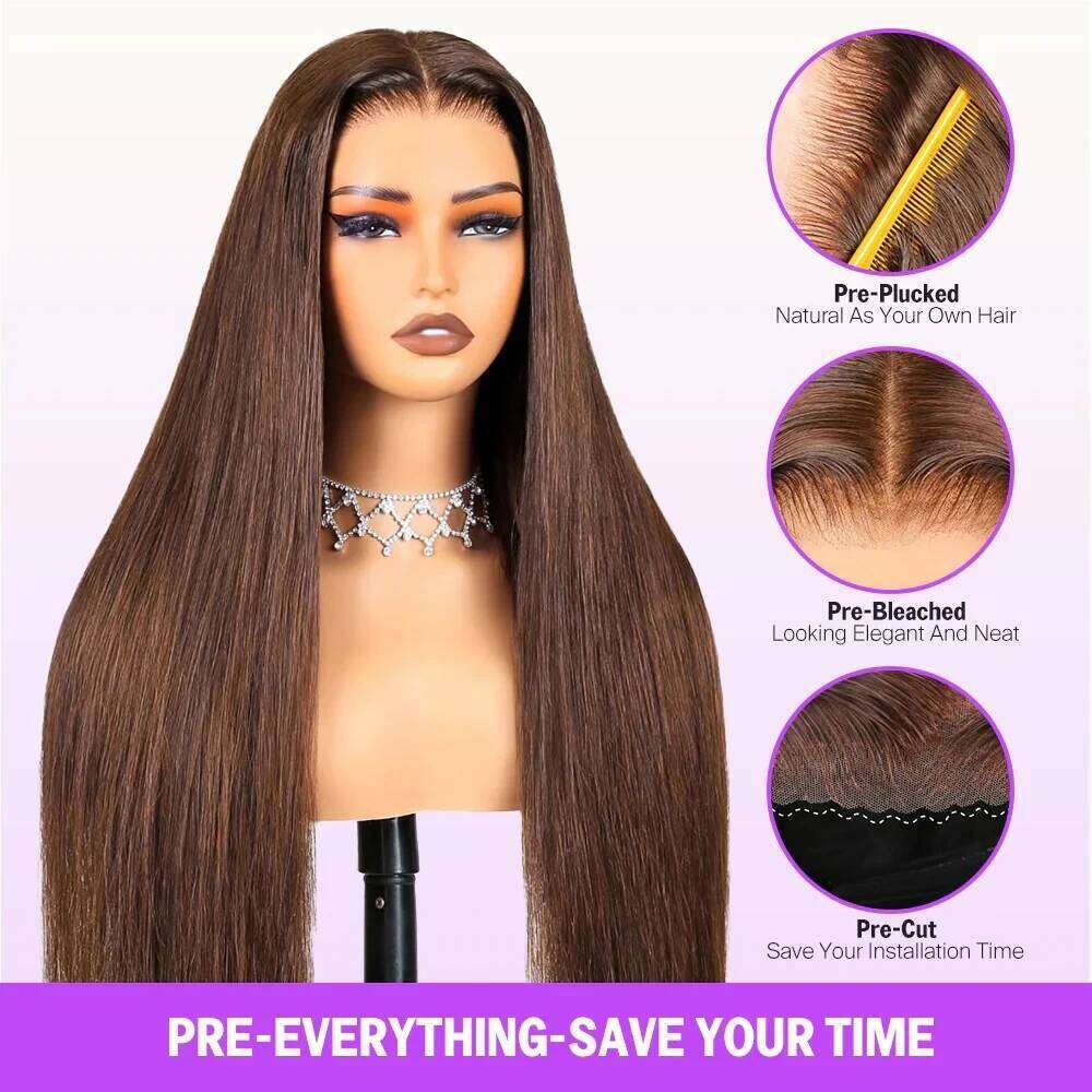 Ready To Go Front Body Wave 7X4 Pre Cut HD Lace Hair 250% Straight Virgin Human Glueless Wigs Xiusiyuan2510