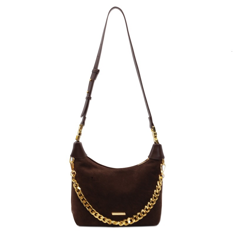 Luxury Brand Designer Bag Frosted Vintage Bag For Women, Autumn Winter 2025 New Niche Design Crossbody Bag With High-End Chain Handle Dumpling Bag