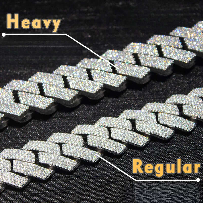 Hip Hop Chaine Jewelry Vvs Sterg Sier 20mm Dia Moissanite Cuban k Chain