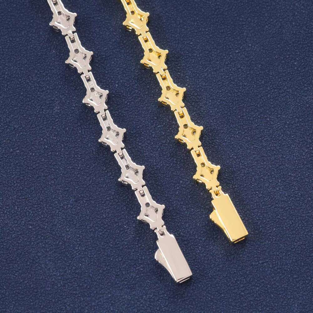 Hot Selling Unisex 3mm Honeycomb Bracelet and Iced Out Flower Tennis Chains Fine Chain & Link Necklace