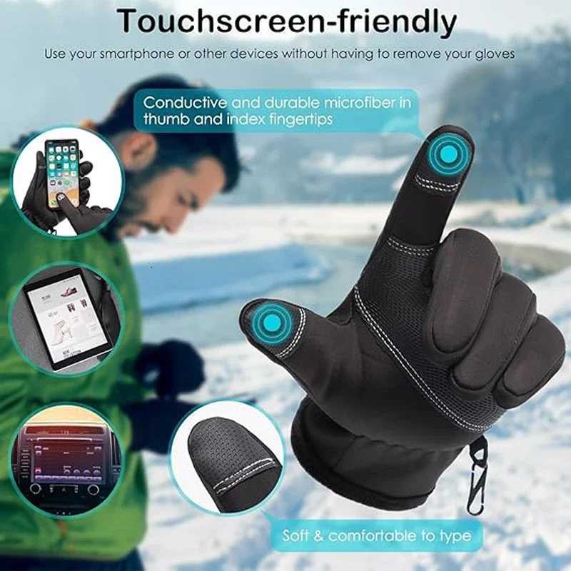 Winter Multifunctional Fleece Zipper Cycling Gloves Touch Screen Antislip Warm Suitable Winter Outdoor Sports Cycling Z250925