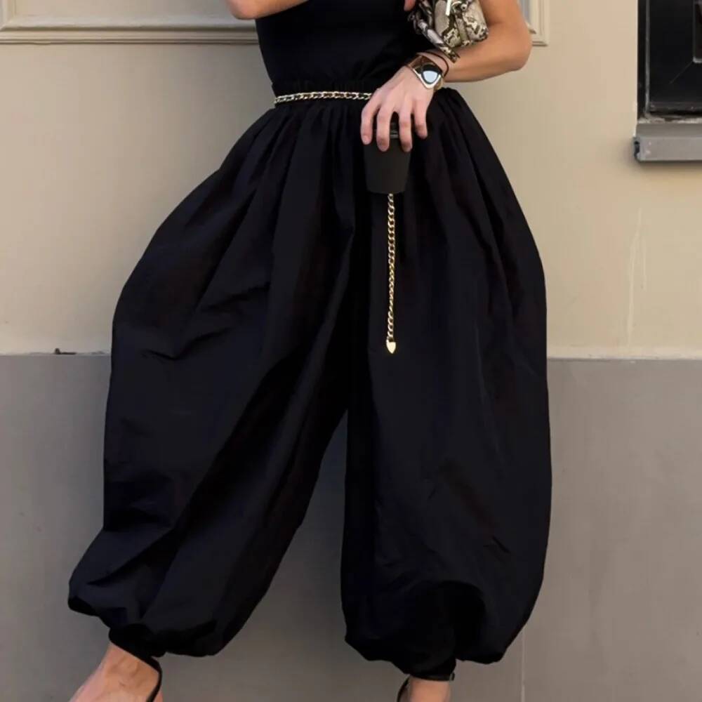 Fashion Hip-hop Casual Harem Spring and Summer Women Street Dance Personal Y2k Balloon Puffy Sensory Cotton Elastic Pants dongdumaoyi