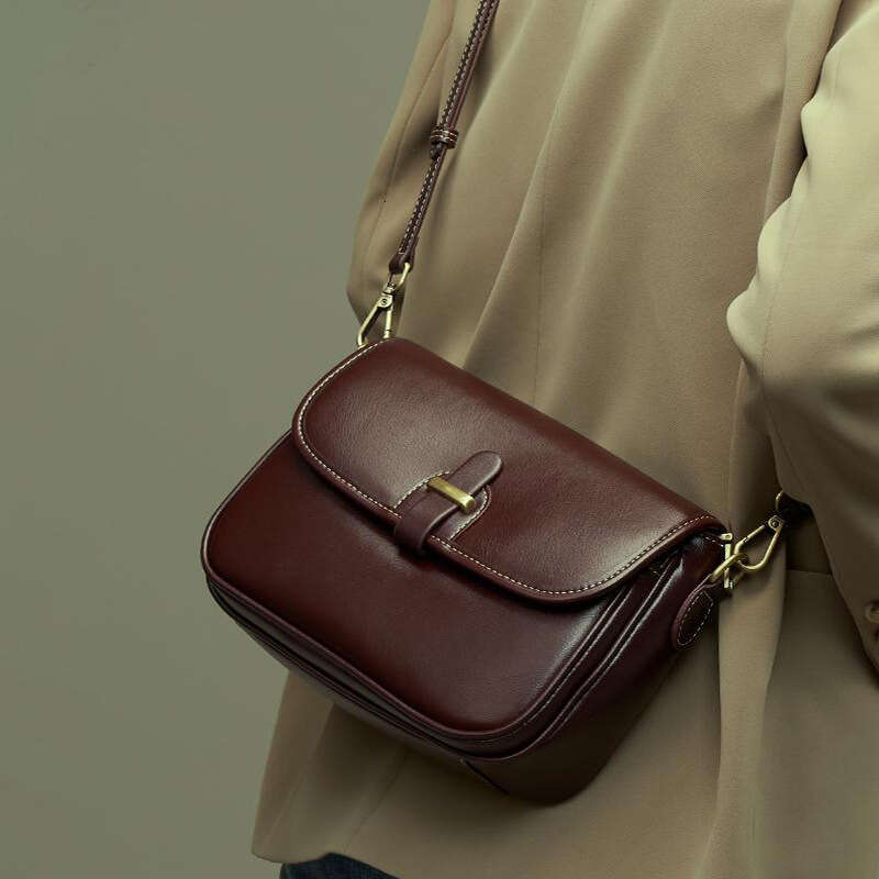 Genuine Leather 2025 New Fashion High-End Small Square Cowhide Shoulder Casual Women's Crossbody Bag