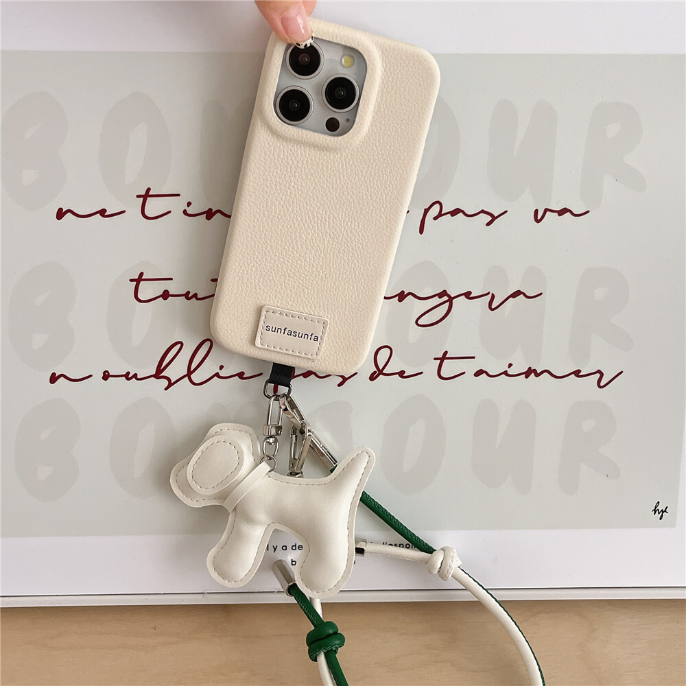 Phone Case Compatible with iPhone 17 Pro Max, Cute Soft Silicone Cover with Short Leash Puppy