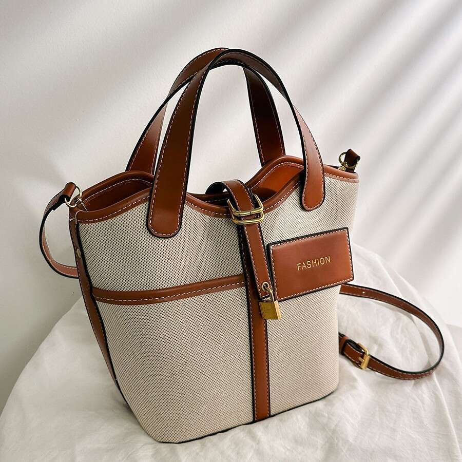 designer bag Luxury bag New Fashion Color-Block Crossbody for Women, Canvas Tote Bucket Bag
