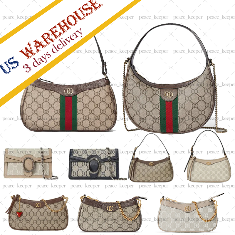 NEW Ophidia bag mini bag Dionysus designer bag Canvas Emblem red green New Moon Bag shoulder bag handbag handle croessbody bag women Cherry pendant handbag