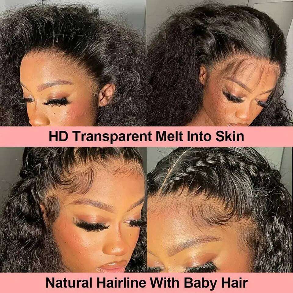 38 40Inch 15A Raw 250% Deep Curly Human Hair 13X4 HD Frontal Wig Full Cuticle Water Wave Lace Front Glueless Wigs Xiusiyuan2510