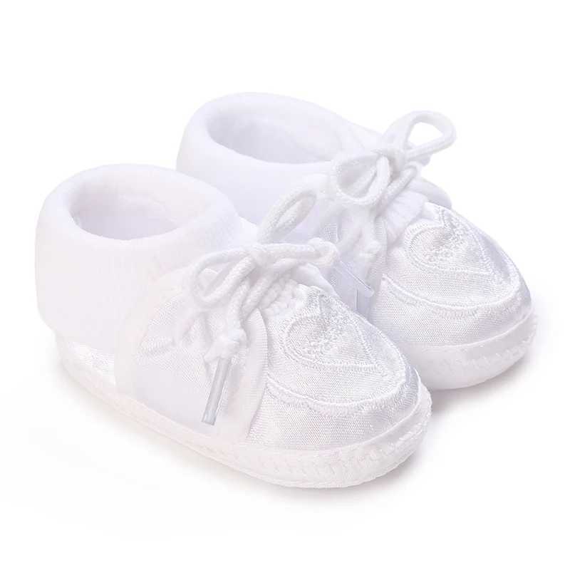 HAIZHIW Soft Newborn Babys First Baptist Shoe Newborn Boys and Girls White Baptist Shoes Soft Sole Walking ShoesJ250930