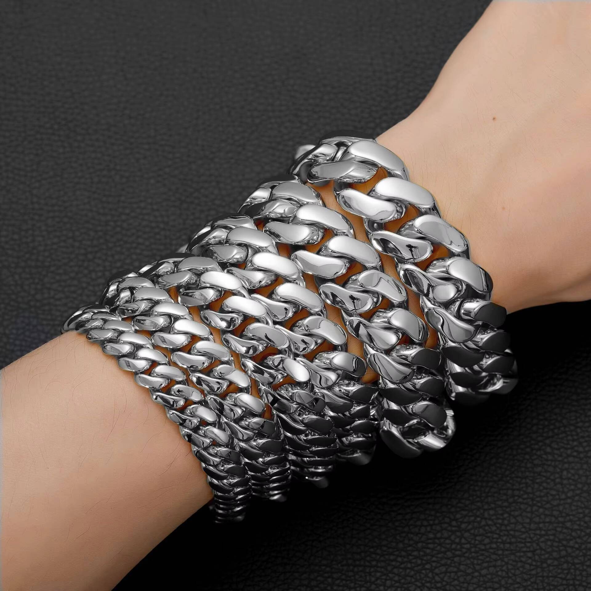 2026 Designer necklace Mens Stainless Steel 8mm 10mm 12mm 14mm 20mm 22mm Cuban Chain Cover Micro Inlaid Fashion Necklaces