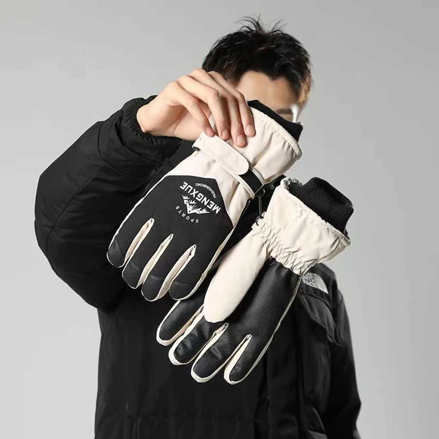 Winter snowboarding gloves anti slip touch screen waterproof motorcycle riding warm snow gloves Z250925