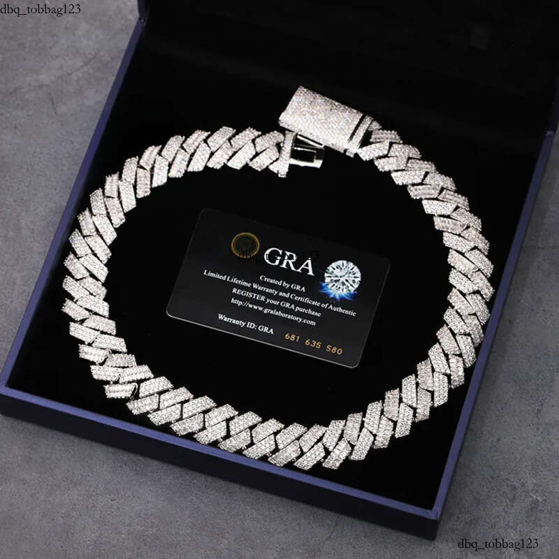 Yu Ying New Design Mixed Baguette and Round Moissanite Sier Necklace Hip Hop Cuban Link Chain Jewelry