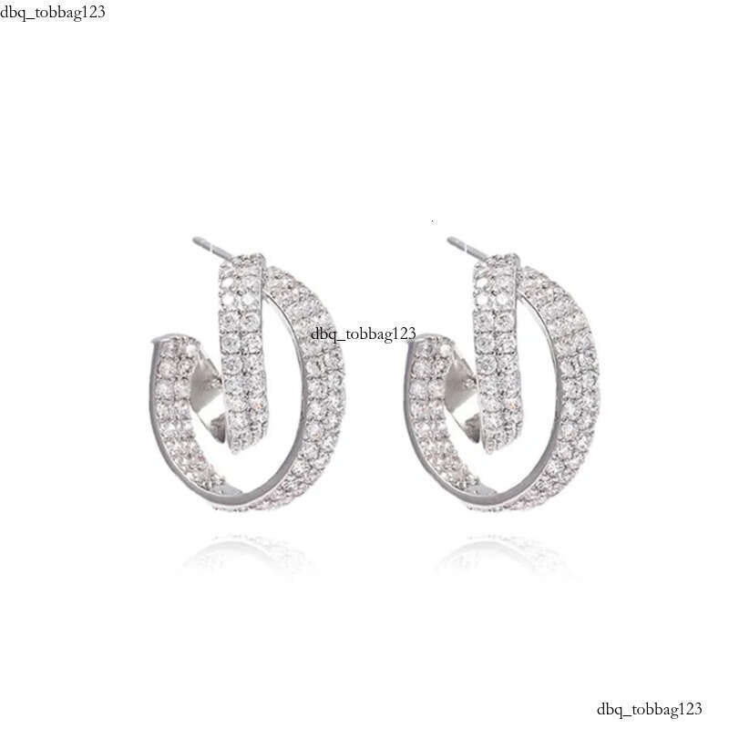 S Sterling Sier Stud Earrings Sparkling Jewelry Pave 5A CUbic Zircon CZ Dia Gemstone Brand Party Women Wedding Cross Earring For Mother Day Gift