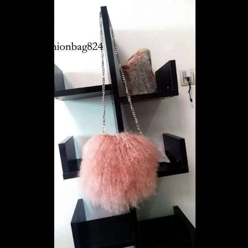 Soft Real Fur wool Chain Shoulder for Women Designer Purses and Handbags Women's Party Clutch Crossbody Bag High Quality