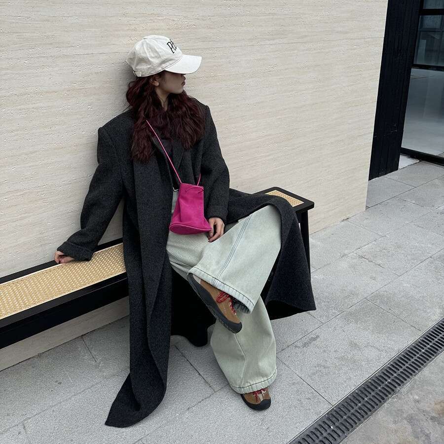 designer bag Luxury bag Korean Style Niche Drawstring Bucket New Ins Genuine Leather Women's Simple Crossbody Top Layer Cowhide Shoulder Bag