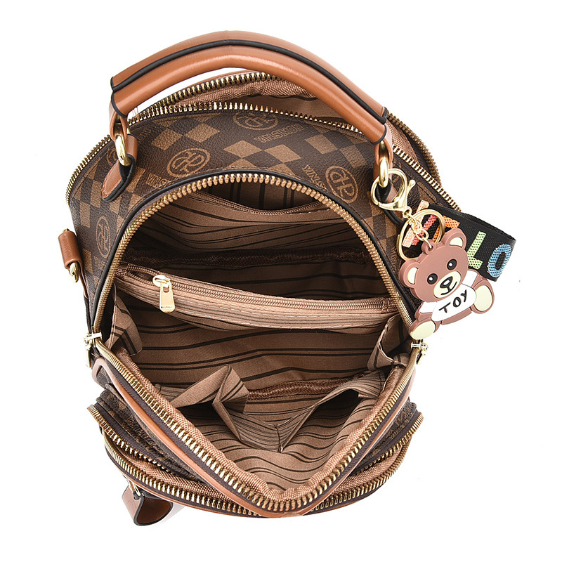 Designer's new fashionable and trendy printed small backpack crossbody bag 2-in-1 women's bag