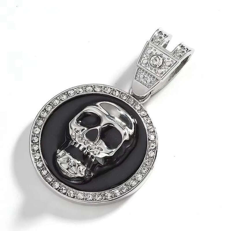 DHcollection 15MM Miami Cuban with Skull Pendant Chain for Men's Hip Hop Rapper Choker