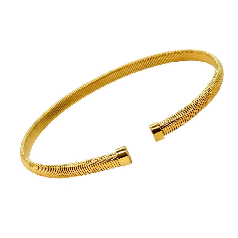 DHCollections Stainless Steel Cuff Bracelet Adjustable Gold Plated Wide Metal Bangle Waterproof Fashion Jewellery for Men and Women 1 Piece